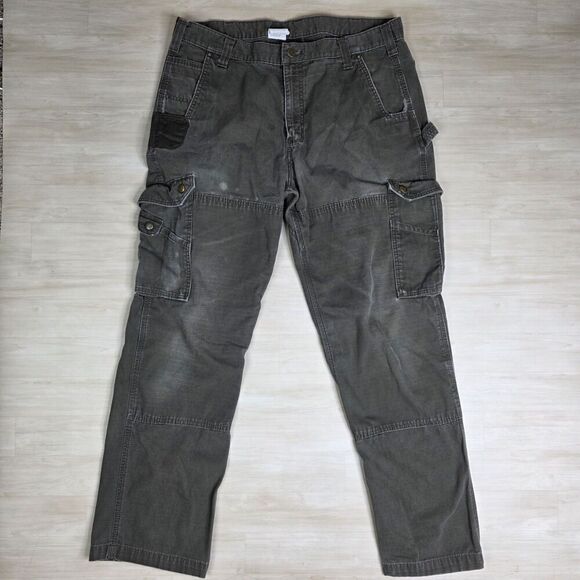 Carhartt Ripstop Work Canvas Utility Pants Brown Cargo B342 DFE Size 38 x 32 - Picture 1 of 12